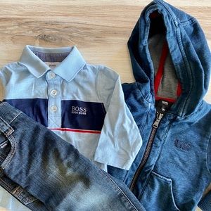 Boys Hugo Boss 6 Month 3-pc Denim Set (Never worn)